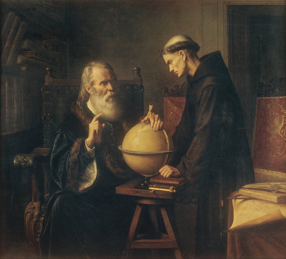 Galileo demostrando las nuevas teorías astronómicas en la Universidad de Padua de Félix Parra