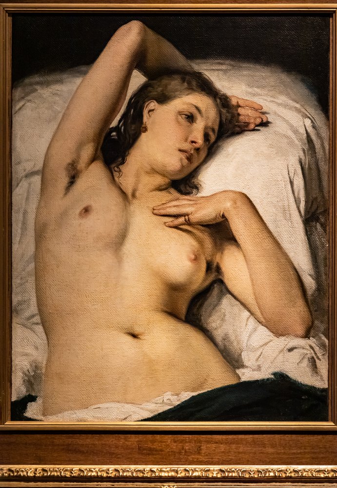 Desnudo de mujer (modelo en reposo) de Francesco Hayez