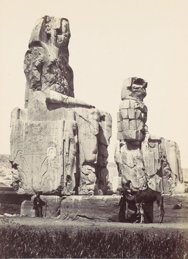 Las Estatuas de Memnón. Llanura de Tebas, 1857 de Francis Frith