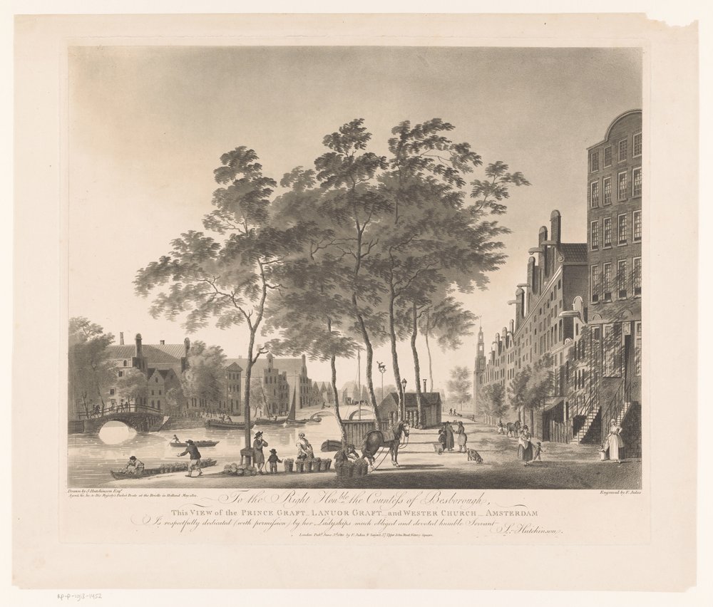 Vista de Prinsengracht y Westerkerk en Amsterdam Vista del injerto Prince-Lanuor Graft-y Wester Church-Amsterdam (título sobre el objeto) de Francis Jukes
