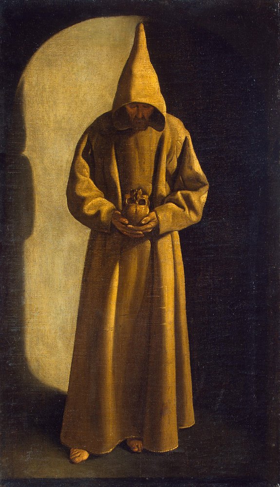 San Francisco con una calavera en sus manos, c. 1630 de Francisco de Zurbaran