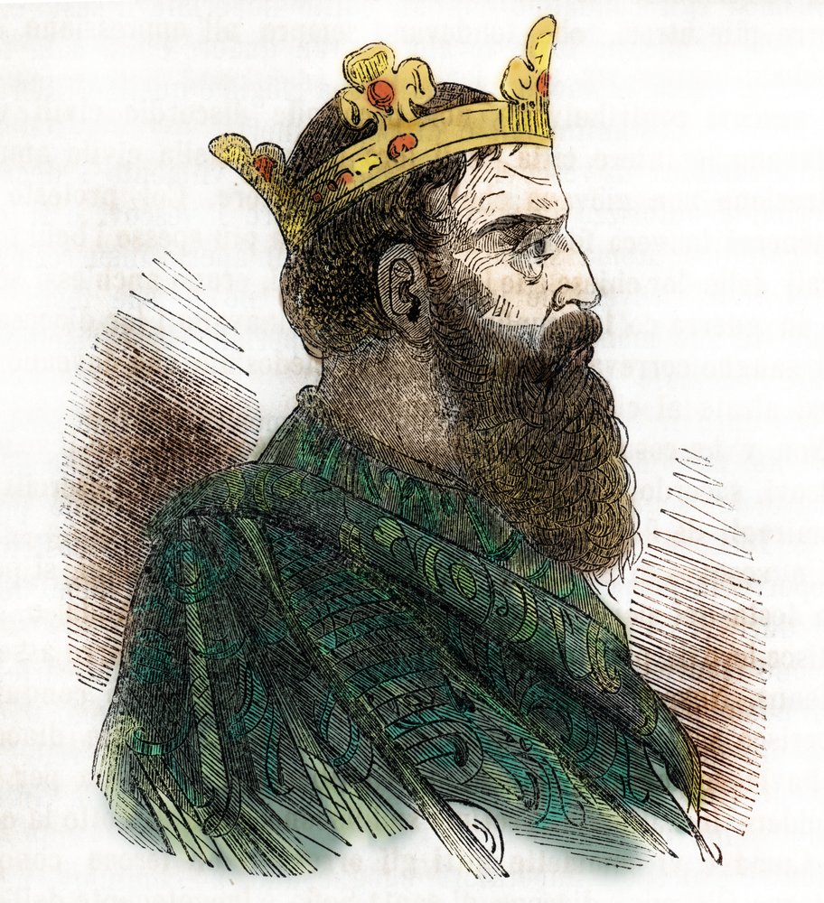 Retrato del emperador bizantino León III el Isaurio o el Sirio (680-741) (León III el emperador Isaurio del Imperio Bizantino) dibujo de "I misteri del vaticano" de Franco Mistrali 1843 de Franco Mistrali