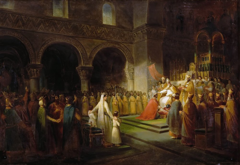 La Unción de Pipino el Breve en Saint-Denis, 28 de julio de 754 de Francois Dubois