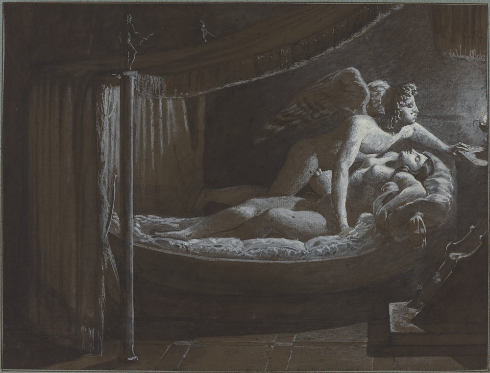 Cupido con Psique apagando la lámpara de Francois Edouard Picot