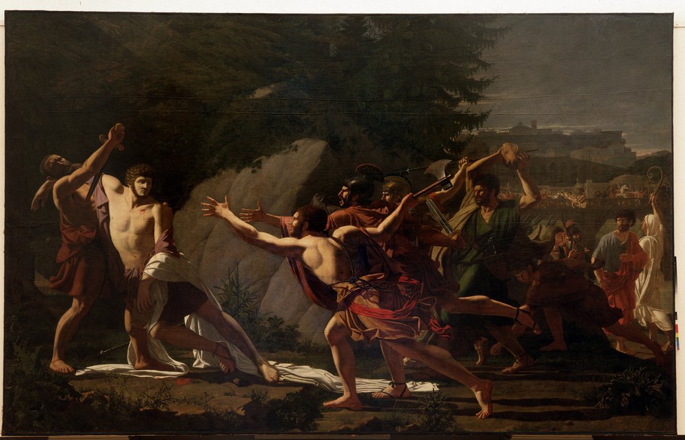 La muerte de Cayo Graco (uno de los Gracos) (siglo II a.C.) de Francois Jean-Baptiste Topino-Lebrun