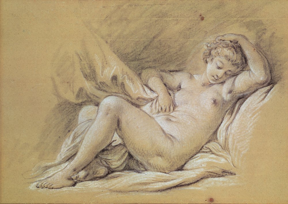 Mujer Desnuda en una Cama de François Boucher