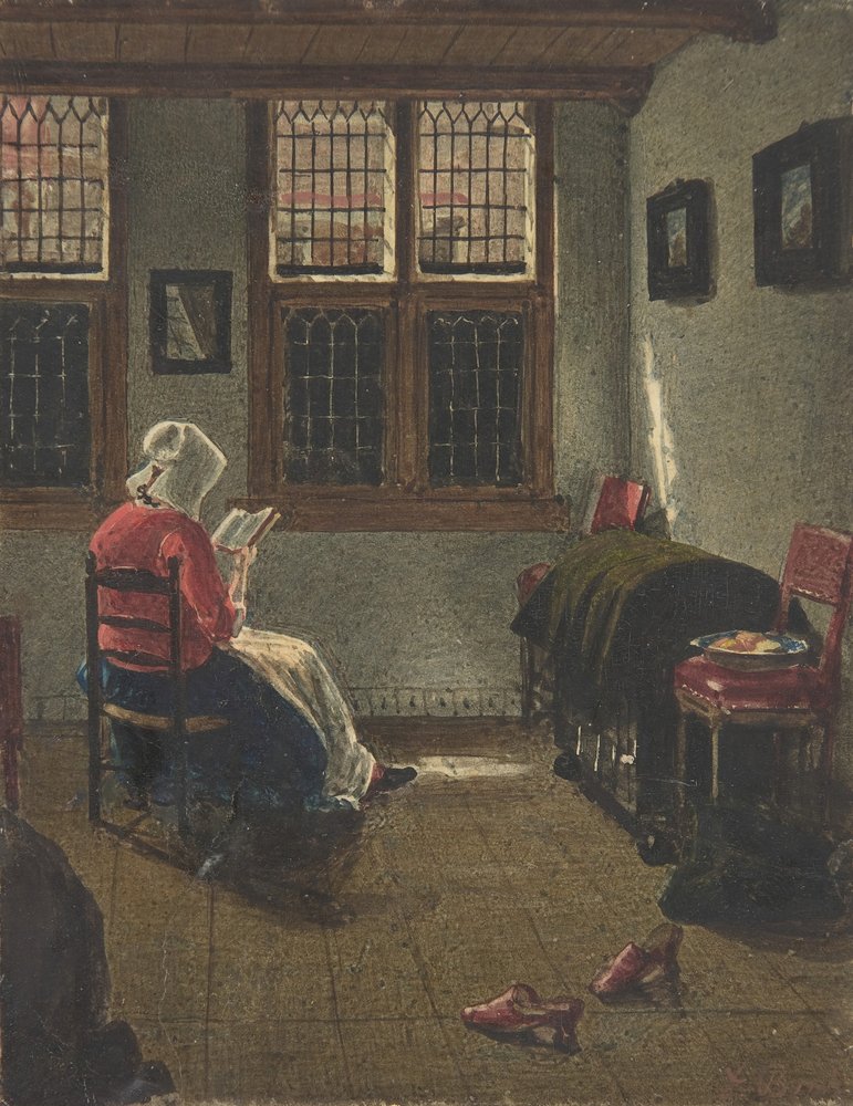 Una Mujer Leyendo, después de Pieter Janssens Elinga, 1846-47 de François Bonvin