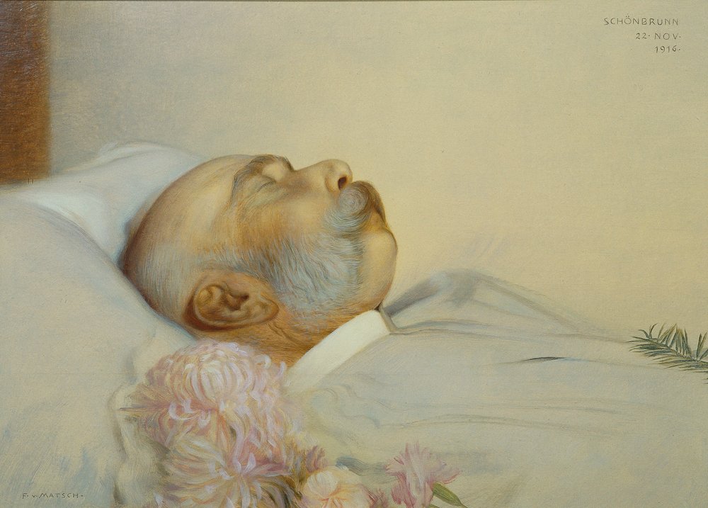 El emperador Francisco José I en su lecho de muerte de Franz von Matsch