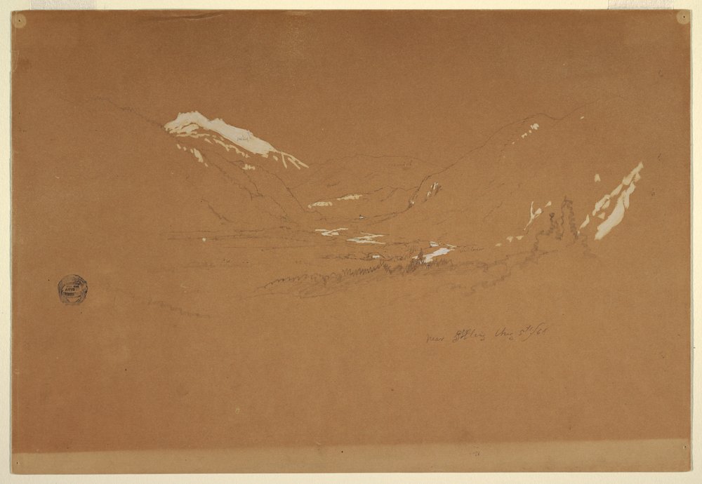 Dibujo, Valle "cerca de Golling", Austria, 5 de agosto de 1868 de Frederic Edwin Church