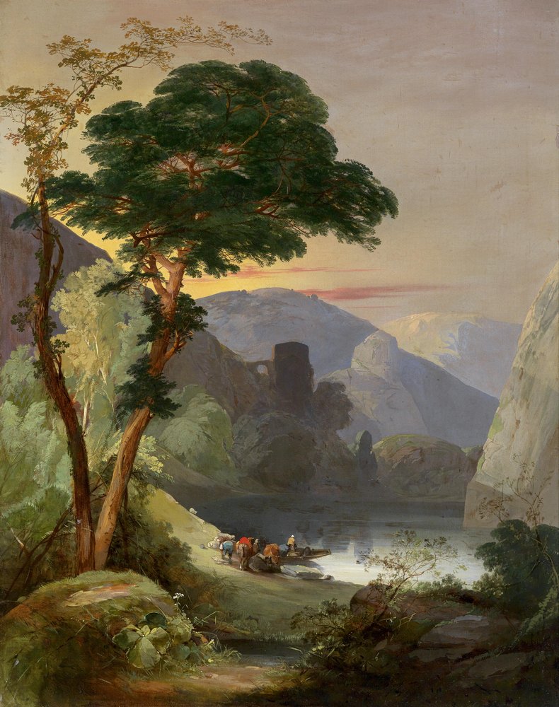 Lago de montaña en los Alpes italianos de Frederick Lee Bridell