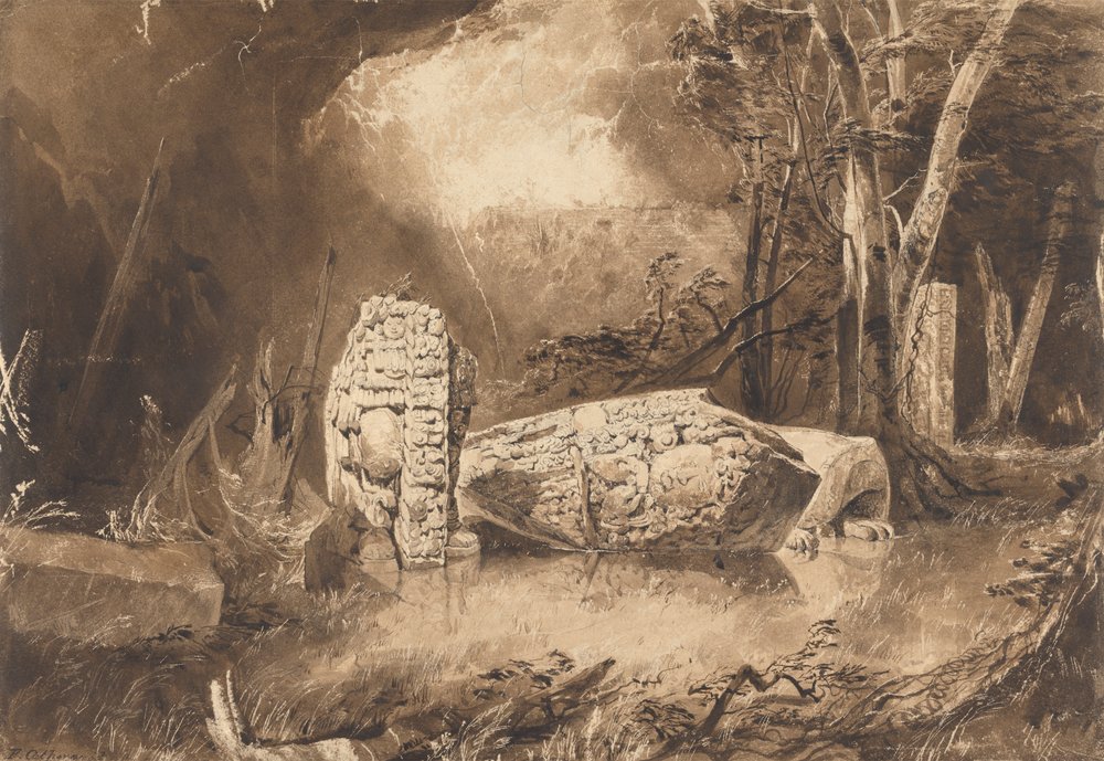 Estela maya de Copán, Honduras de Frederick Catherwood