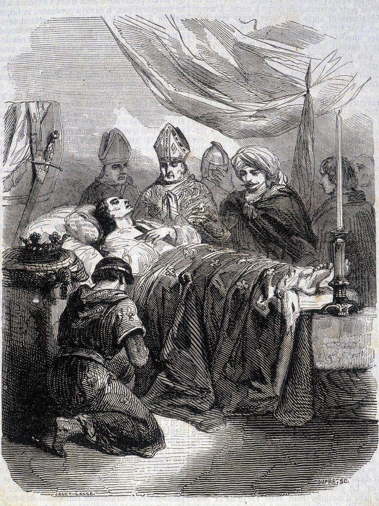 Muerte de San Luis en Palestina en 1270 en 'Historia de Francia