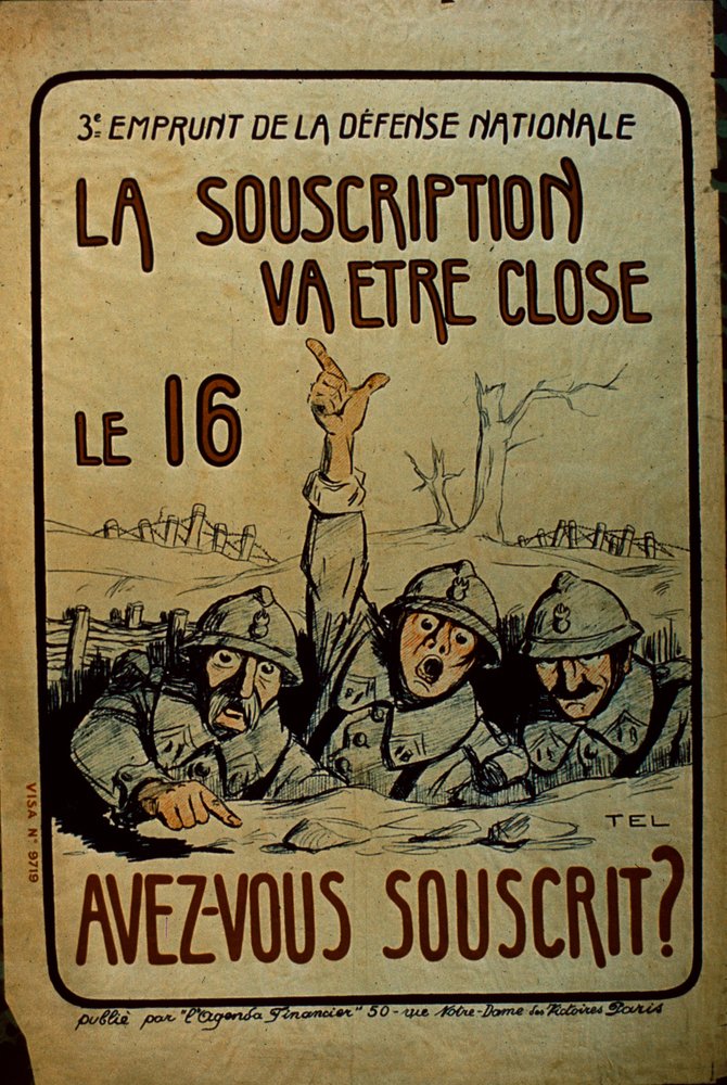 Cartel francés de bonos de guerra de la Primera Guerra Mundial, 1914-18 de French School