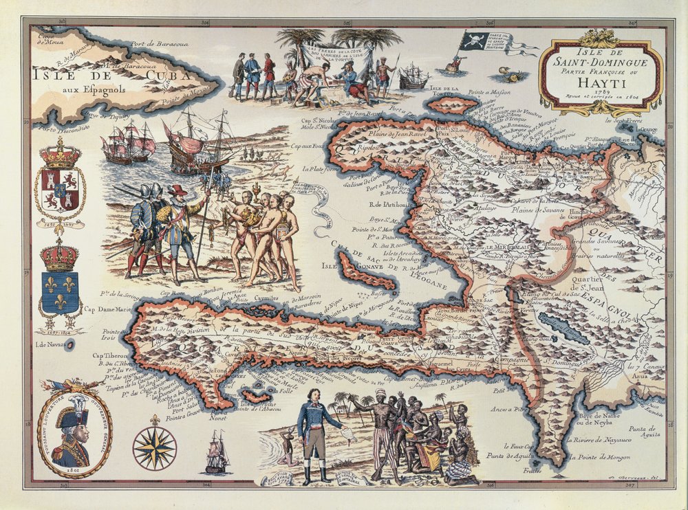 Mapa de la isla de Haití, 1789 de French School