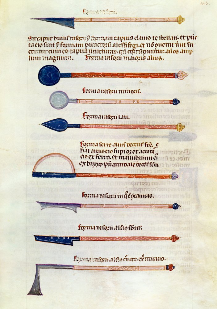 Ms 89 Ter fol.115 Instrumentos quirúrgicos de un tratado por Abul Qasim Kalaf ibn al-Abbas al Zahrawi (Albucasis) de French School