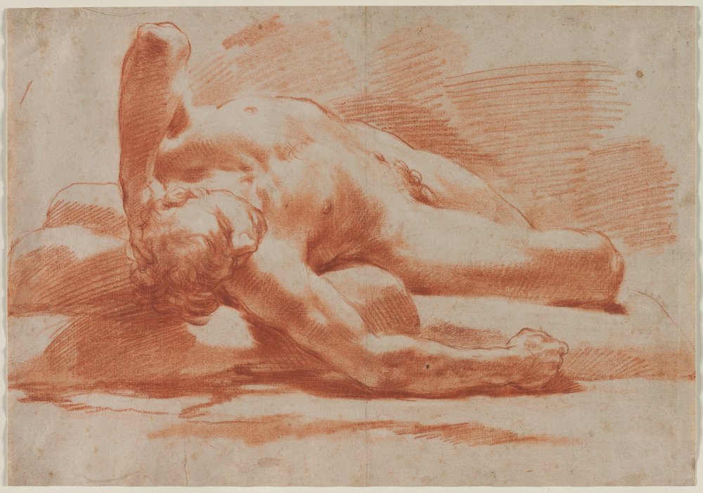 Desnudo masculino reclinado, segunda mitad del siglo XVIII de Gaetano Gandolfi