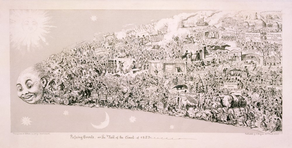 «Acontecimientos pasajeros, o la cola del cometa de 1853» de George Cruikshank