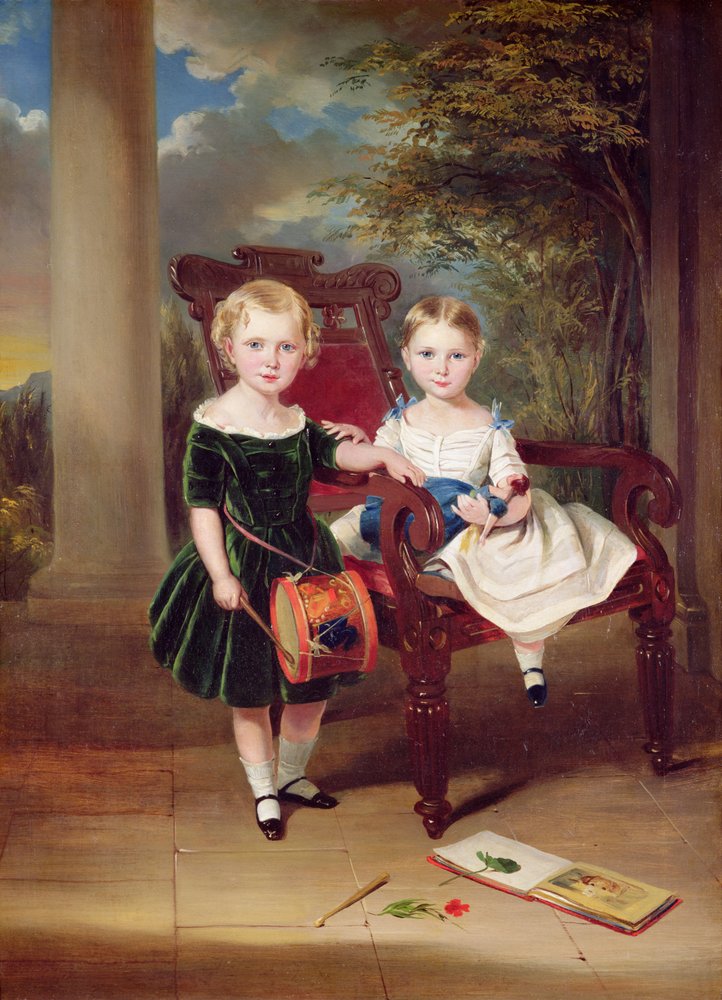 Retrato de dos Niños, Herbert y Rose, 1844 de George Duncan Beechey
