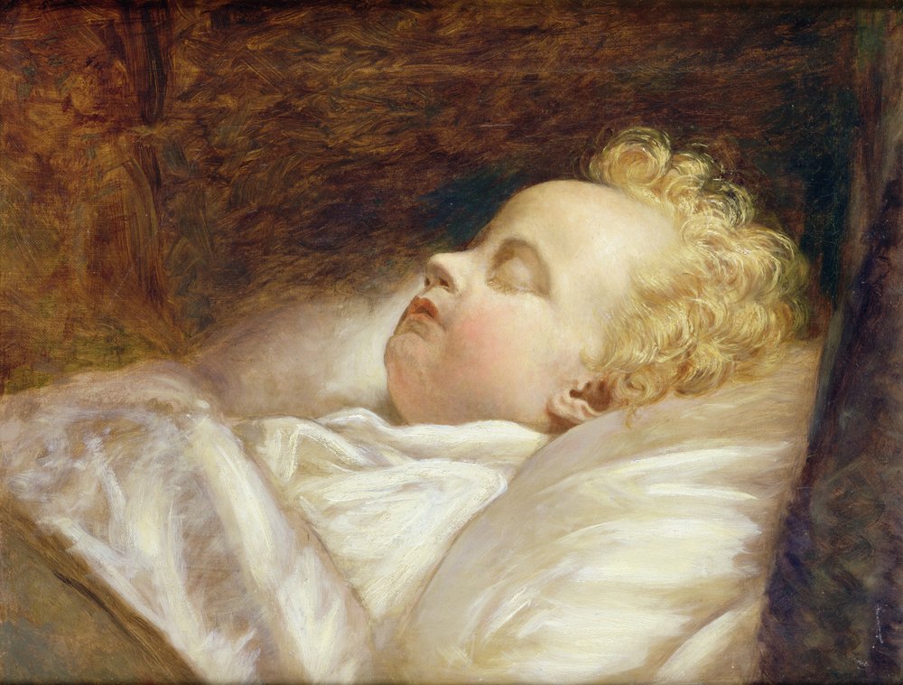 El joven Federico finalmente dormido c.1855 de George Elgar Hicks