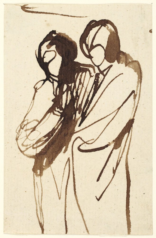Dos figuras de pie de George Romney