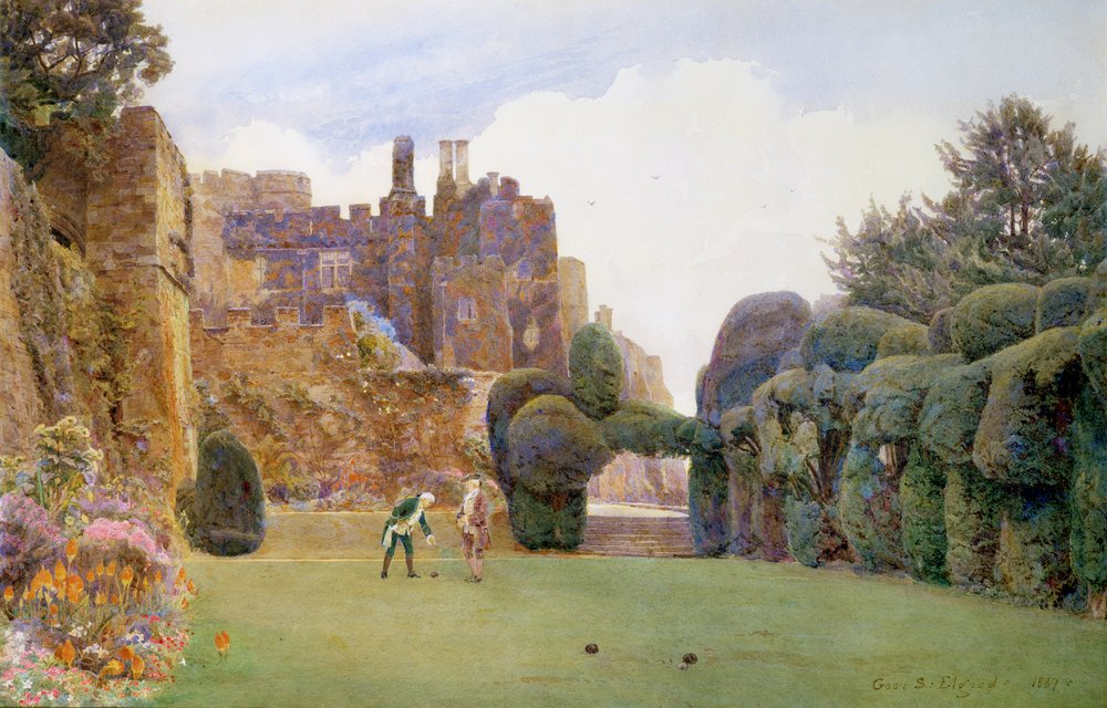 El Bowling Green, Castillo de Berkeley, Gloucestershire de George Samuel Elgood
