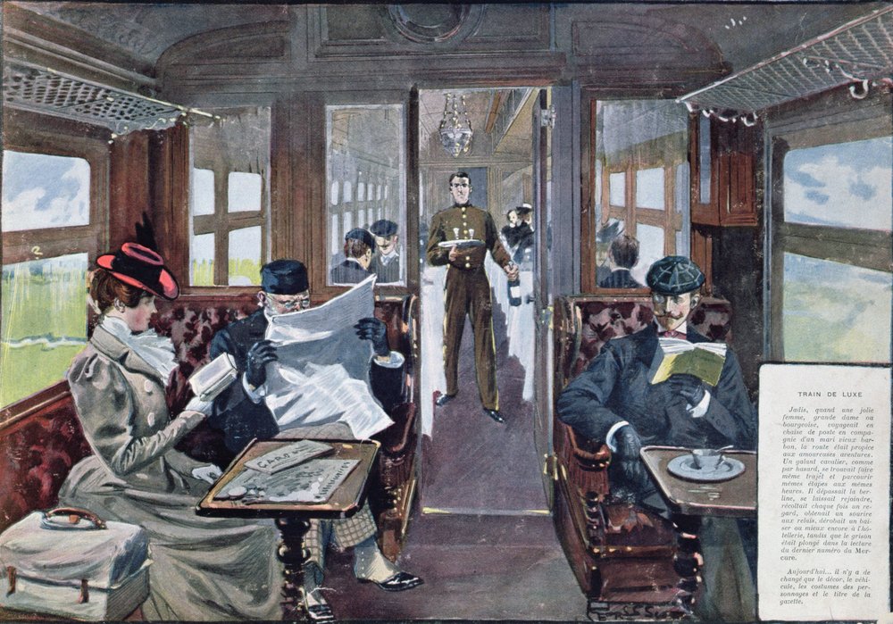Coche restaurante en un tren de lujo de Georges Bertin Scott