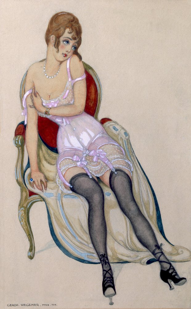 Dama en ropa interior de Gerda Marie Frederike Wegener
