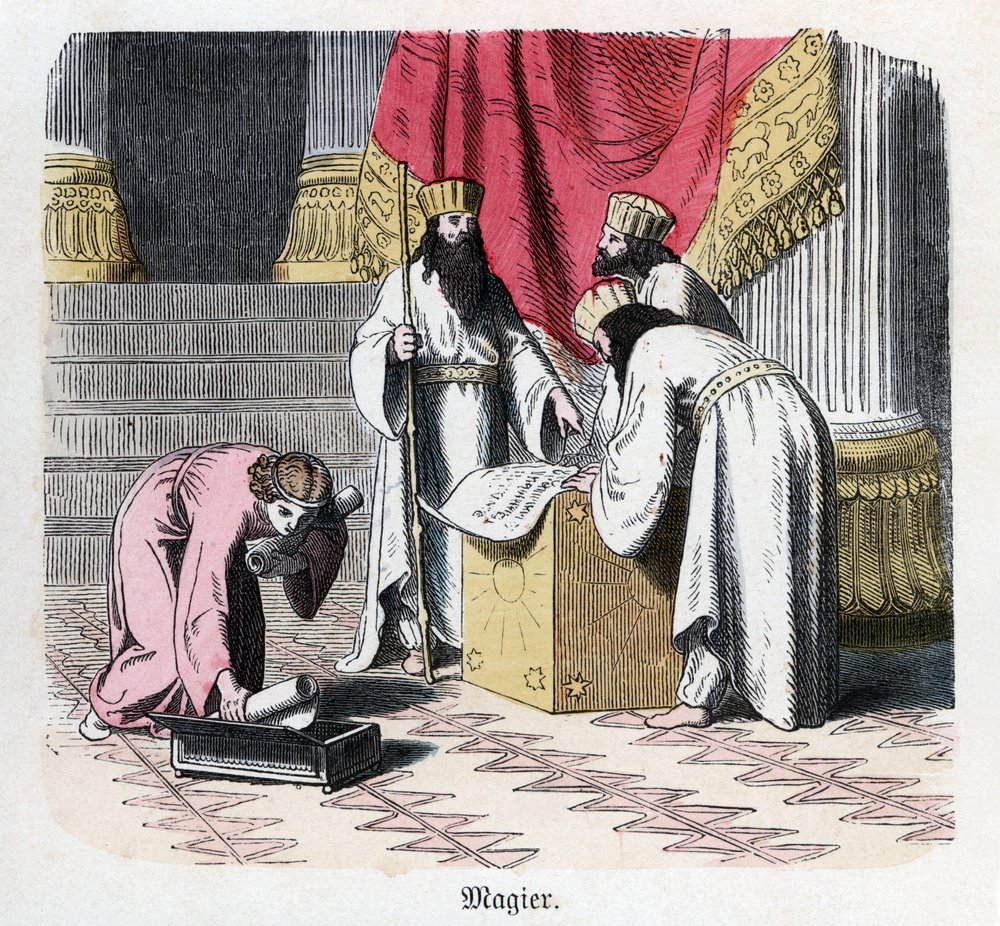 Historia Antigua. Persia. Médicos y magos persas ... (grabado) de German School