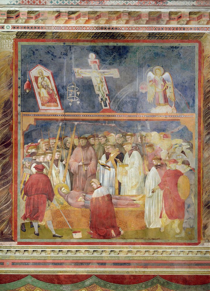 San Jerónimo comprobando los estigmas en el cuerpo de San Francisco, 1296-97 de Giotto di Bondone