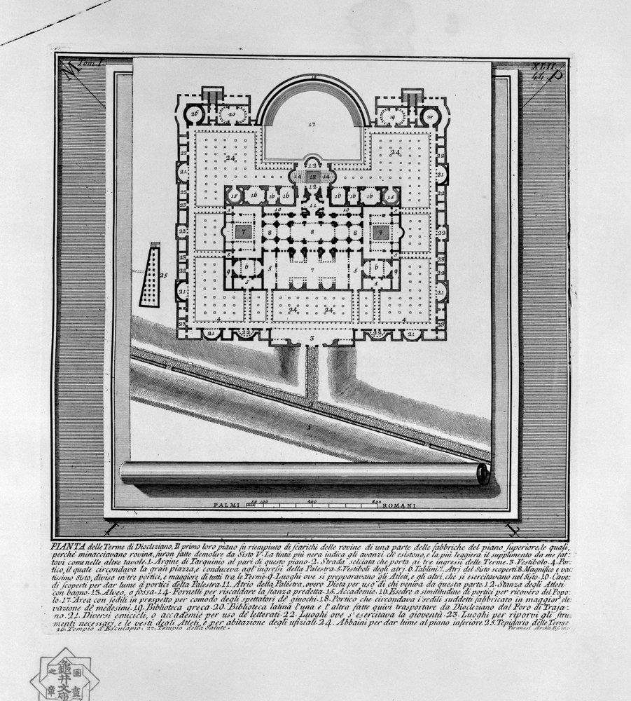 Plano de las Termas de Diocleciano (Roma) de Giovanni-Battista Piranesi