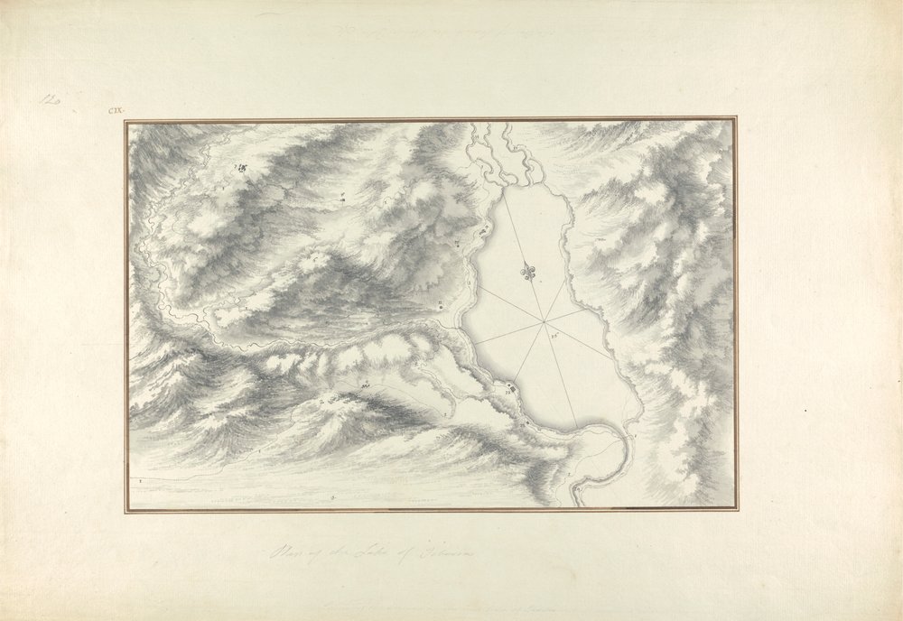 Plano del lago de Tiberíades de Giovanni Battista Borra