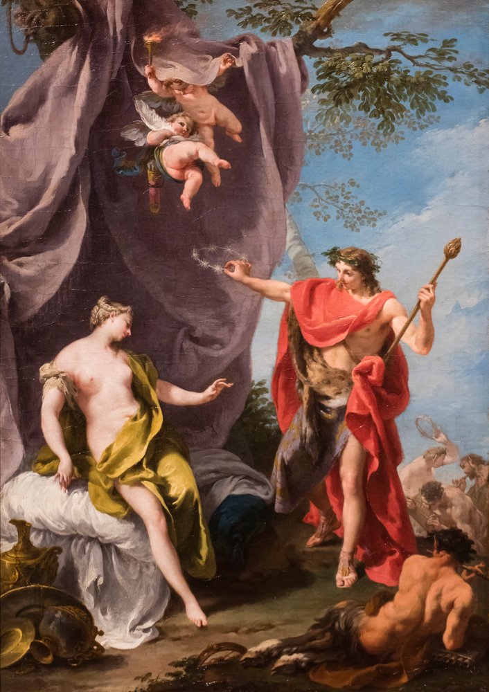 Baco y Ariadna, hacia 1730/32 (Óleo sobre lienzo) de Giovanni Battista Pittoni