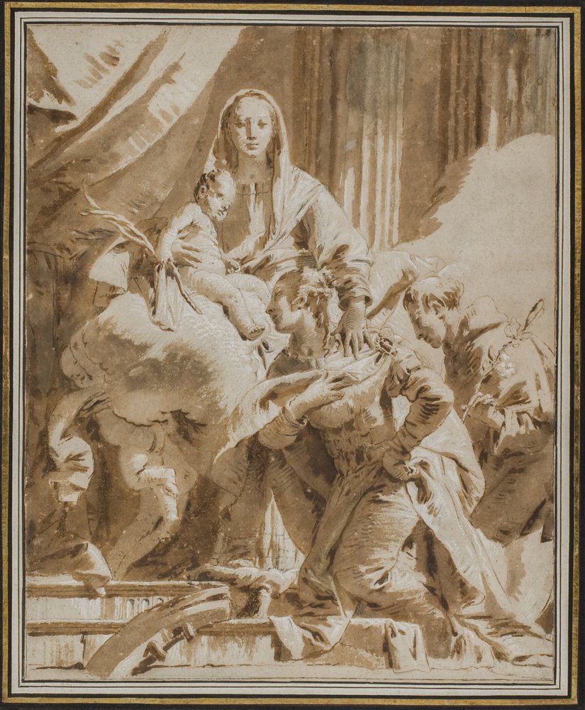 Madonna y el Niño con San Antonio de Padua y Santa Catalina de Alejandría de Giovanni-Battista Tiepolo