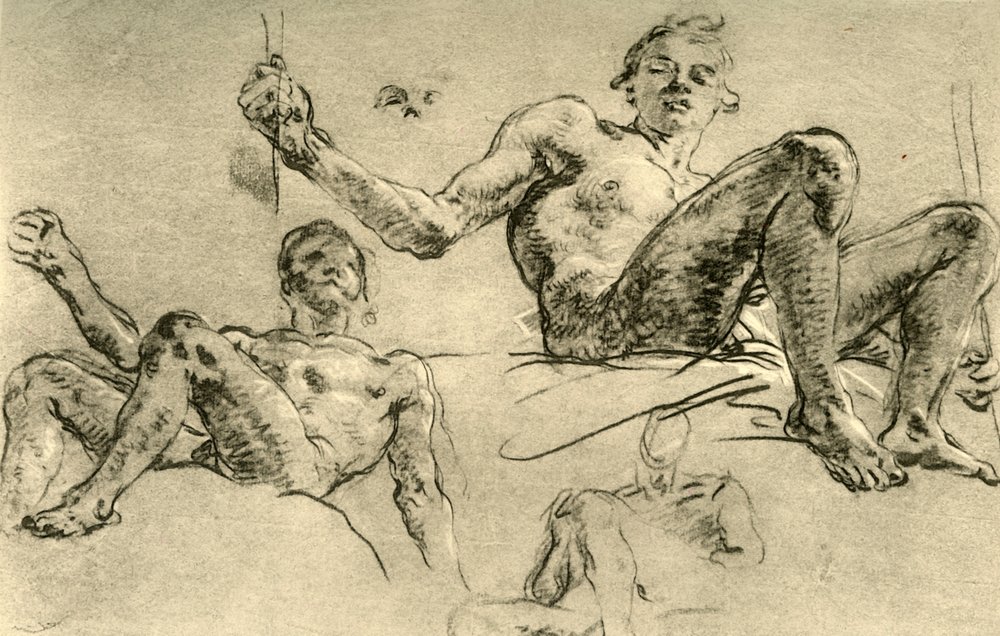 Estudios de desnudos, mediados del siglo XVIII, 1928 de Giovanni-Battista Tiepolo