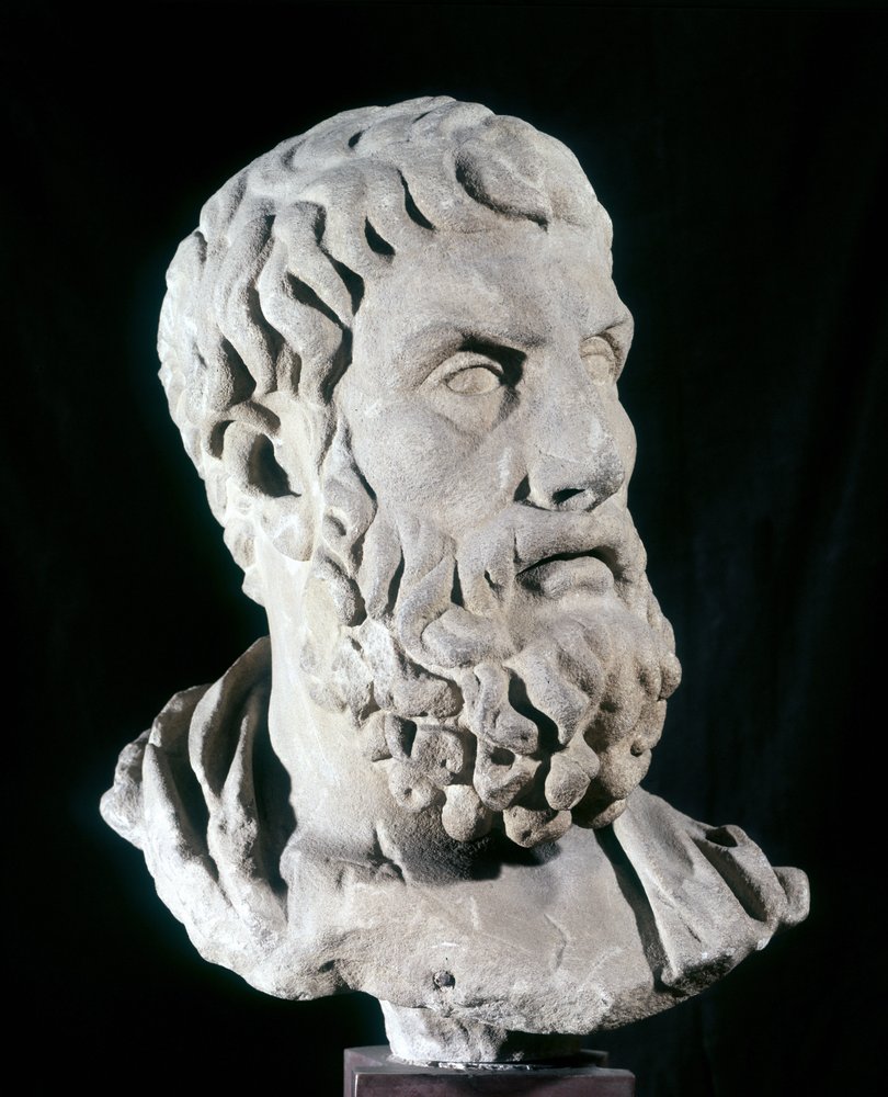 Retrato de Epicuro (341 a.C. - 270 a.C.), filósofo griego, fundador del ...