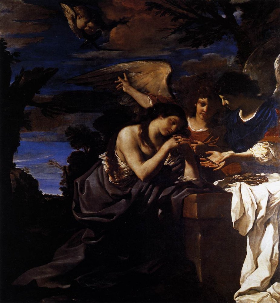 Magdalena y dos ángeles de Giovanni Francesco Barbieri