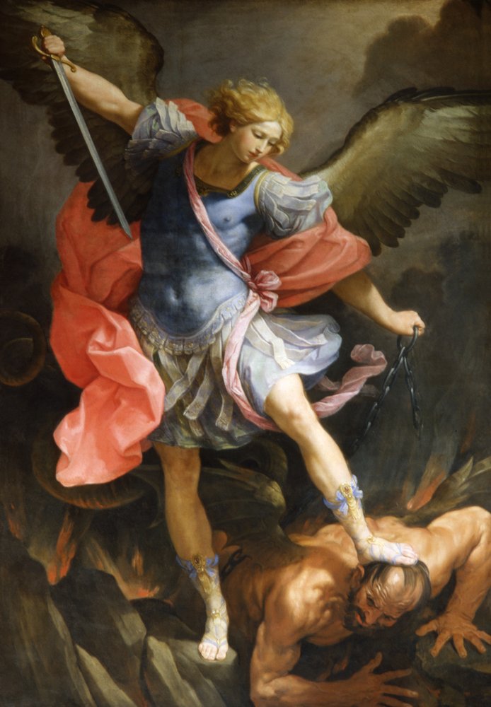 Arcángel Miguel derrotando a Satanás, c.1636 de Guido Reni