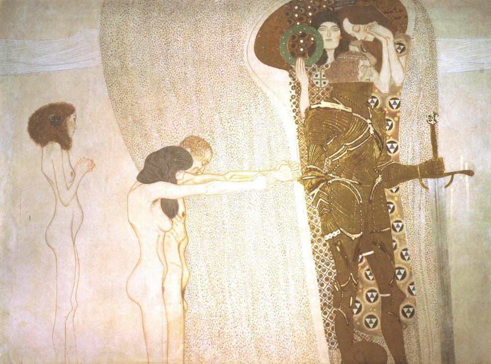 Friso de Beethoven - Anhelo de felicidad de Gustav Klimt