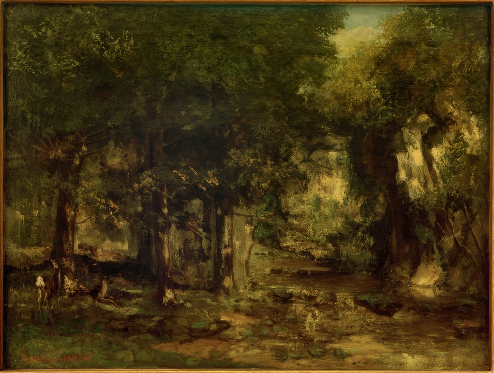 El refugio de los ciervos en el arroyo de Plaisir-Fontaine de Gustave Courbet