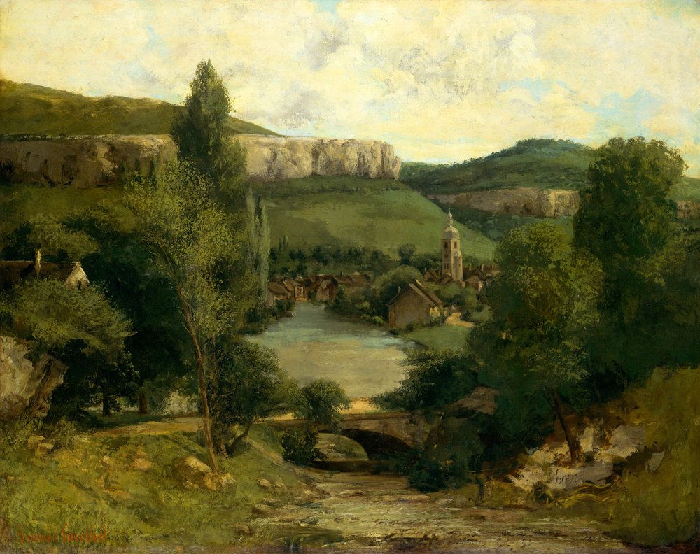 Vista de Ornans, probablemente a mediados de la década de 1850 de Gustave Courbet