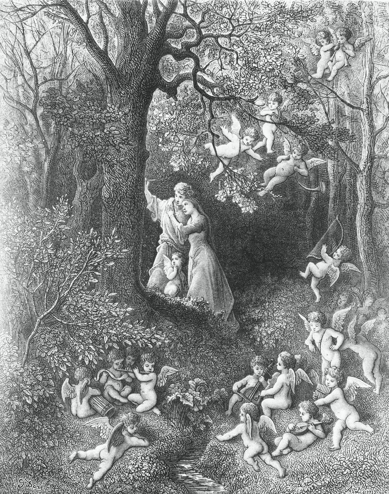 Angélica y Medoro, de La Locura de Orlando de Gustave Dore