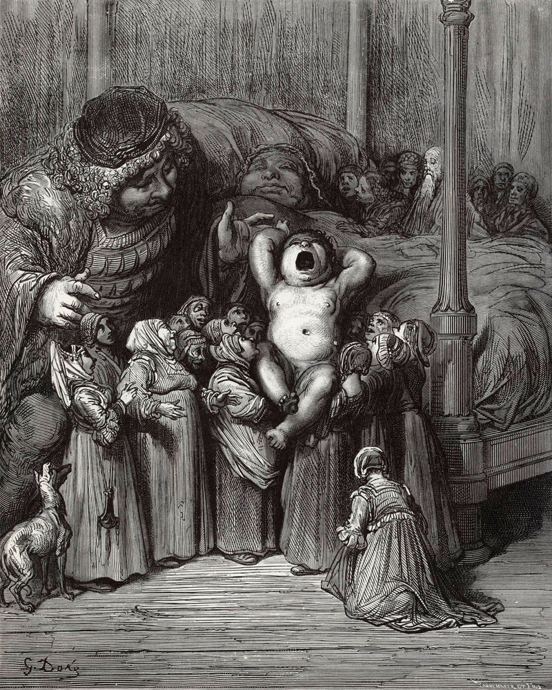 Ilustración del libro Gargantúa y Pantagruel de Rabelais de Gustave Dore