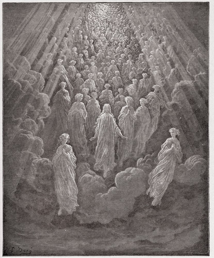 La Divina Comedia, Paraíso, Canto 5: La hueste de innumerables almas resplandecientes en el segundo reino - por Dante Alighieri (1265-1321) - Ilustración de Gustave Doré (1832-1883) de Gustave Dore