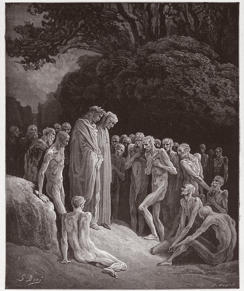 La Divina Comedia, Purgatorio, Canto 23: Las almas de los glotones - de Dante Alighieri (1265-1321) - Ilustración de Gustave Doré (1832-1883) de Gustave Dore