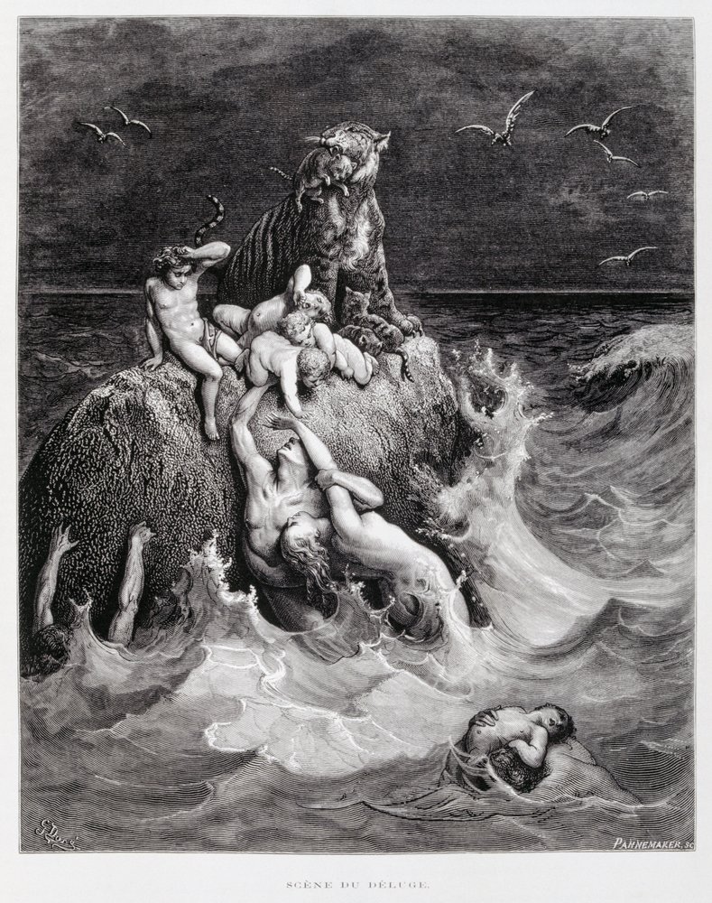 El diluvio universal, ilustración de la Biblia de Dore de Gustave Dore