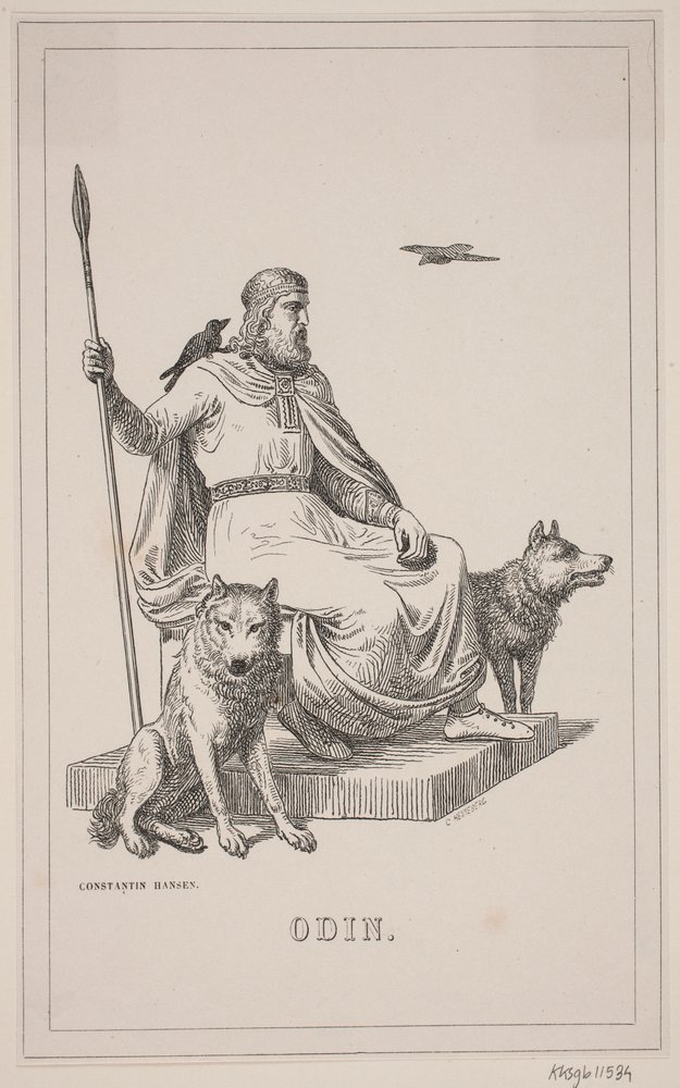 Odin. Ilustración para la historia de Dinamarca de Fabricius 1, 112. de H. C. Henneberg