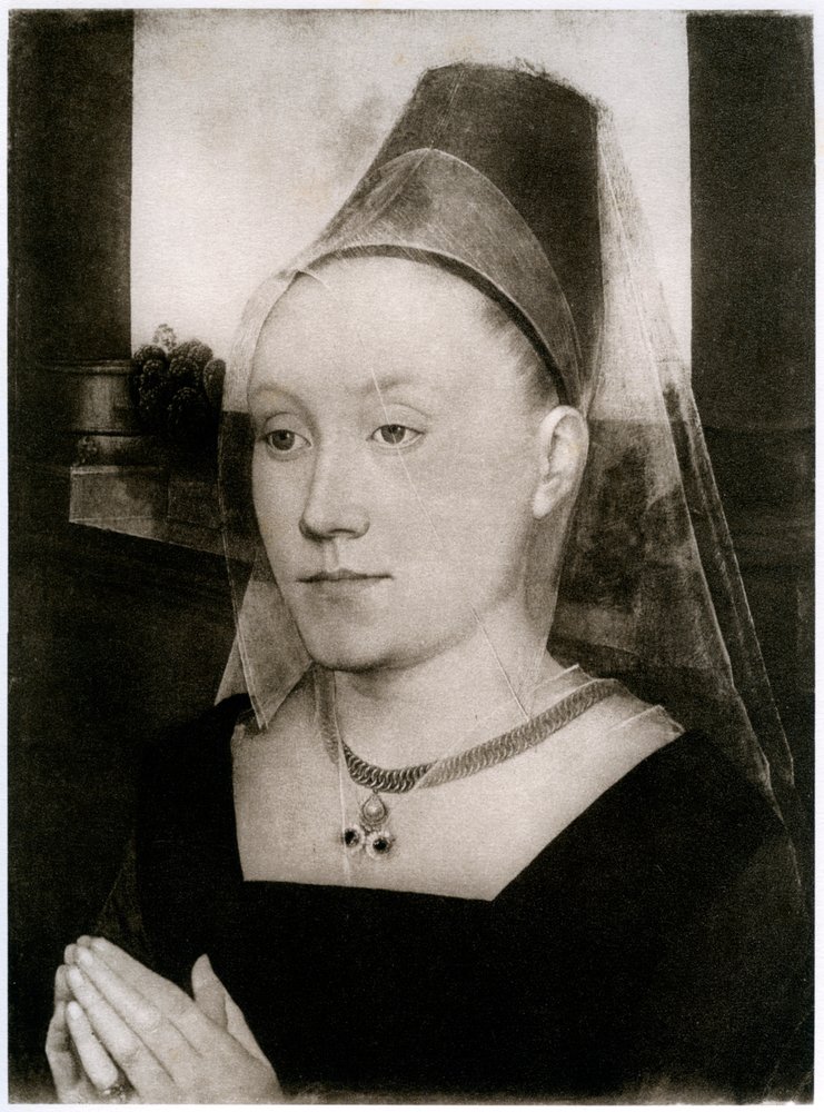 Barbara Van Vlaenderbergh, esposa de Guillaume Moreel, c1480, 1927 de Hans Memling