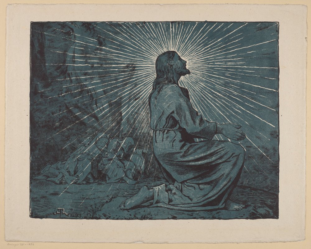 Cristo orando en el Monte de los Olivos de Hans Thoma