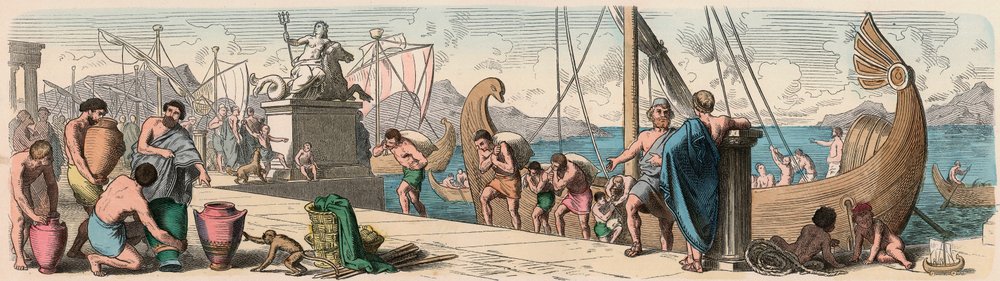 Antigua Grecia: Comercio por mar de Heinrich Leutemann