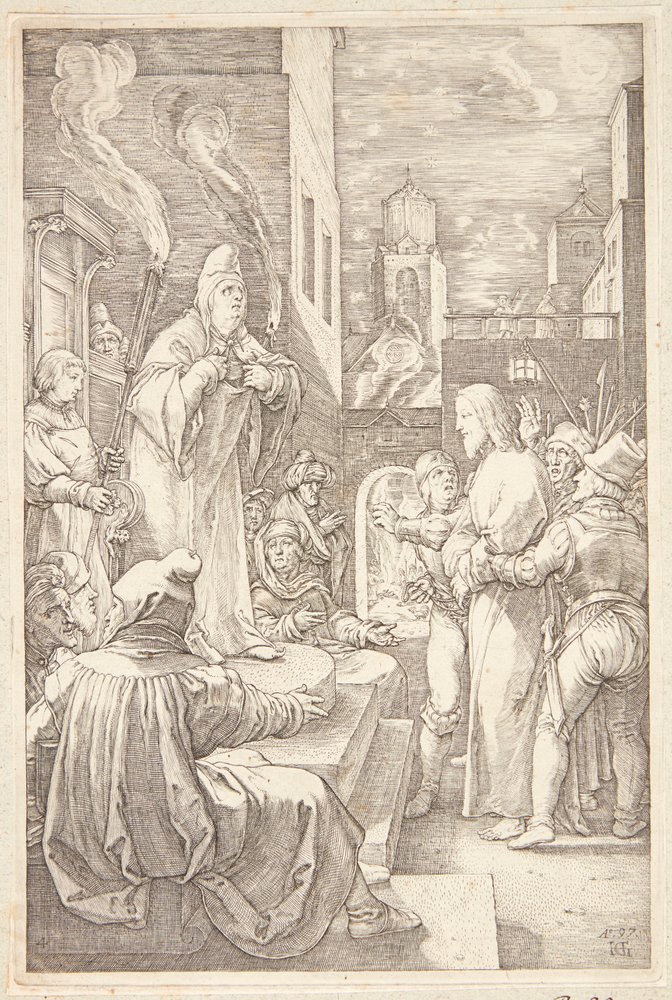 Jesús ante el Consejo de Hendrick Goltzius